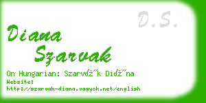 diana szarvak business card